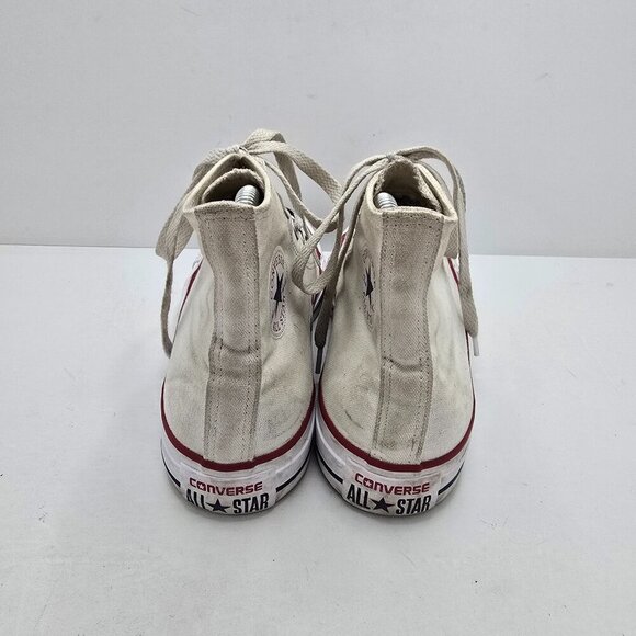 Converse | Chuck Taylor's All-Star distressed white canvas hi-top sneakers WMS 6 - Picture 5 of 8